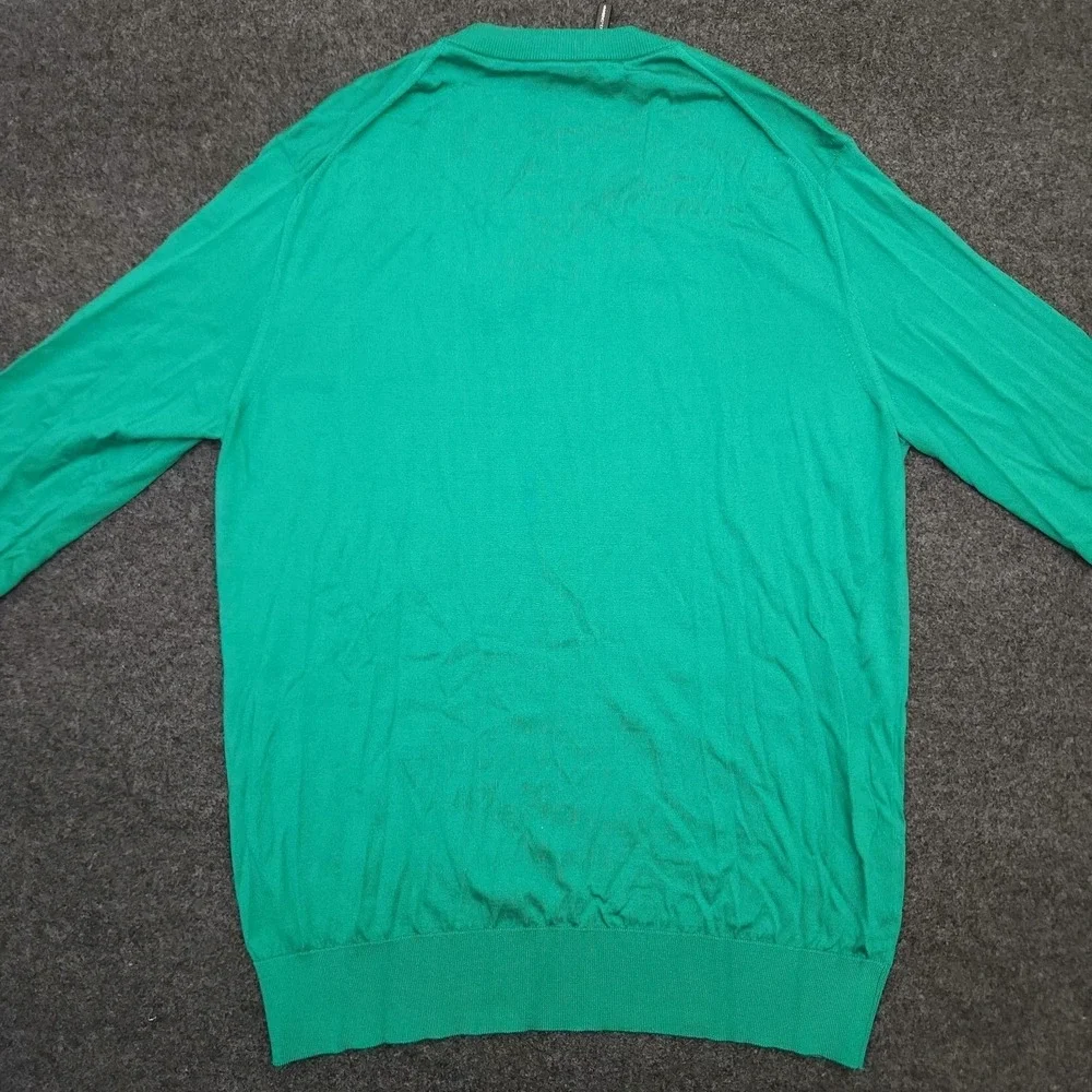 Dolce & Gabbana Mens Size 44 Green V-Neck Sweater Top Made In Italy Quiet Luxury